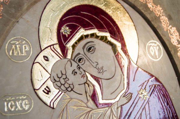 Икона Жировицкой (Жировичской) Божией Матери № 49 из мрамора, камня, изображение, фото 1