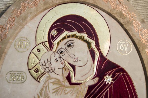 Икона Жировицкой (Жировичской) Божией Матери № 49 из мрамора, камня, изображение, фото 2
