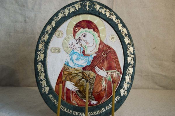 Икона Жировицкой (Жировичской) Божией Матери № 50 из мрамора, камня, изображение, фото 3