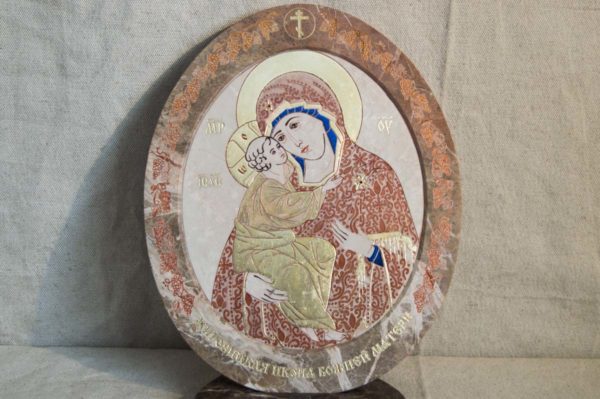 Икона Жировицкой (Жировичской) Божией Матери № 51 из мрамора, камня, изображение, фото 2