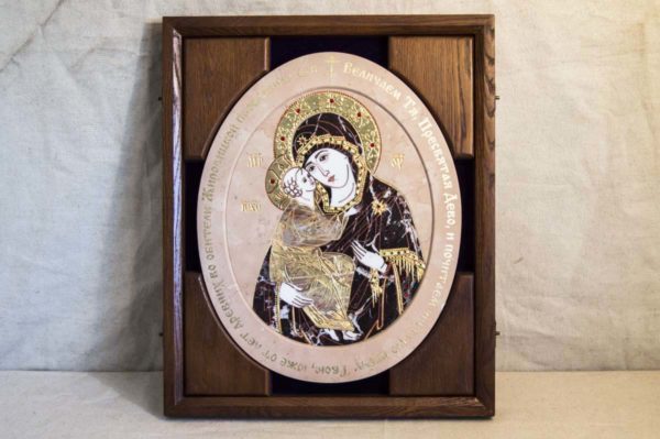 Икона Жировицкой (Жировичской) Божией Матери № п-26 из мрамора, камня, изображение, фото 10