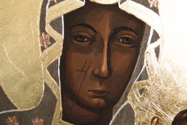 Икона Ченстоховской Божией Матери № 01 из мрамора, каталог икон, изображение, фото 8