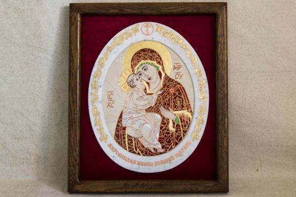 Икона Жировицкой (Жировичской) Божией Матери № 54 из мрамора, камня, изображение, фото 2