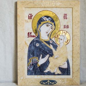 Икона Стокгольмской Божией Матери № 2 из мрамора, камня, изображение, фото 7