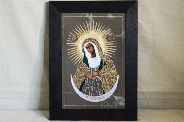 Икона Остробрамской Божией Матери № 02 из мрамора, камня, изображение, фото 4