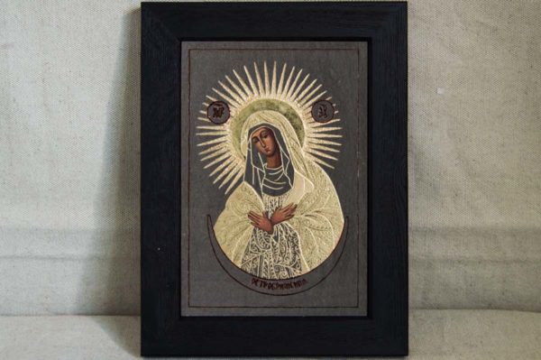 Икона Остробрамской Божией Матери № 03 из мрамора, камня, изображение, фото 5