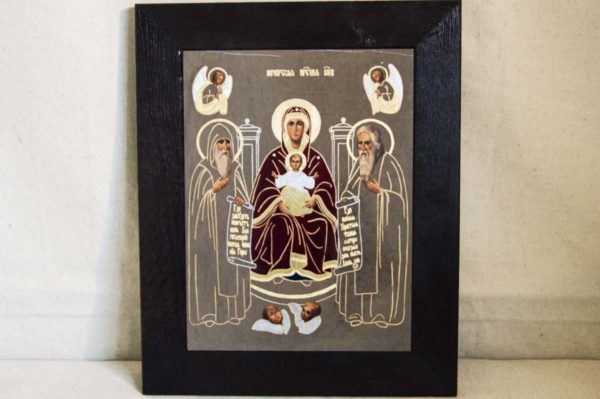 Икона Свенской (Печерской) Божией Матери № 1 из мрамора, камня, изображение, фото 1