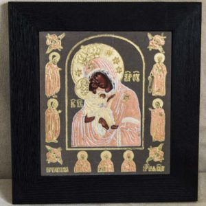 Икона Почаевской Божией Матери № 1 из мрамора, камня, изображение, фото 1