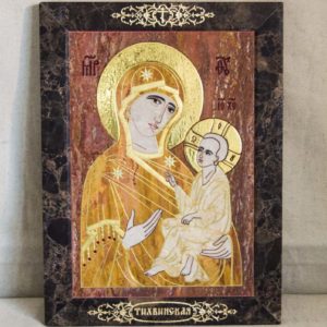 Икона Тихвинской Божией Матери № 1-12,7 из мрамора, камня, изображение, фото 2