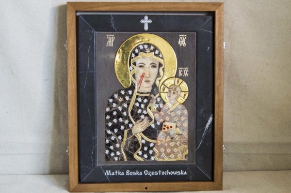 Икона Ченстоховской Божией Матери № 1-12,1 из мрамора, каталог икон, изображение, фото 7