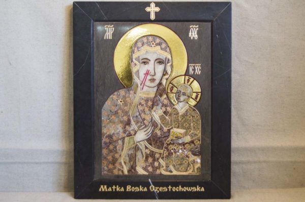 Икона Ченстоховской Божией Матери № 1-12,2 из мрамора, каталог икон, изображение, фото 8