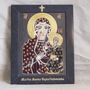 Икона Ченстоховской Божией Матери № 1-12,6 из мрамора, каталог икон, изображение, фото 1