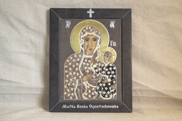 Икона Ченстоховской Божией Матери № 1-12,5 из мрамора, каталог икон, изображение, фото 2
