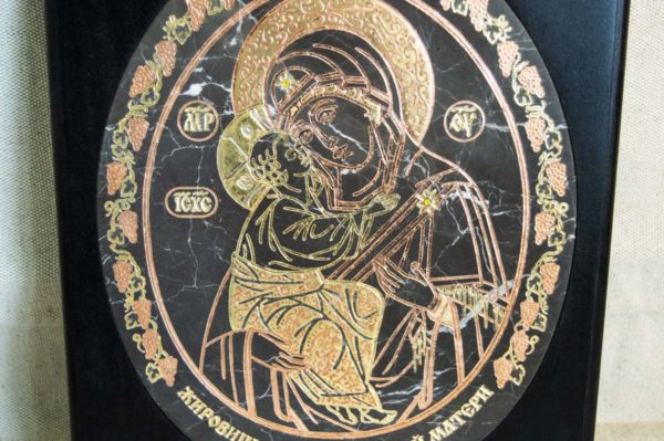 Икона Жировицкой (Жировичской) Божией Матери № 018 из мрамора, камня, изображение, фото 1