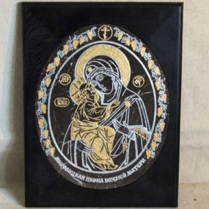 Икона Жировицкой (Жировичской) Божией Матери № 019 из мрамора, камня, изображение, фото 1