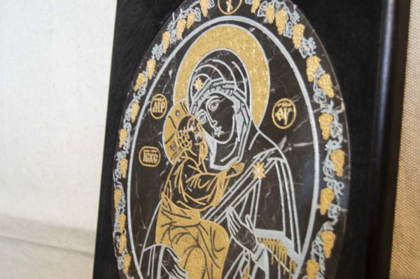 Икона Жировицкой (Жировичской) Божией Матери № 019 из мрамора, камня, изображение, фото 2
