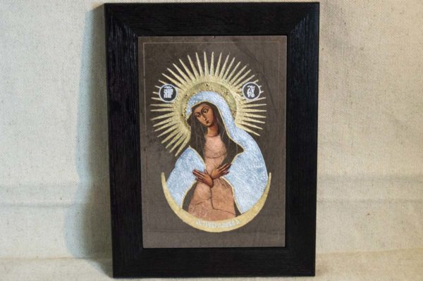 Икона Остробрамской Божией Матери № 04 из мрамора, камня, изображение, фото 3