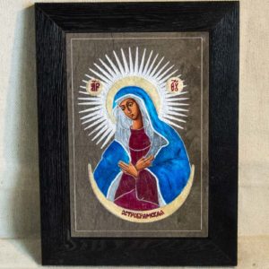 Икона Остробрамской Божией Матери № 05 из мрамора, камня, изображение, фото 3