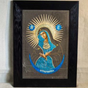 Икона Остробрамской Божией Матери № 07 из мрамора, камня, изображение, фото 4