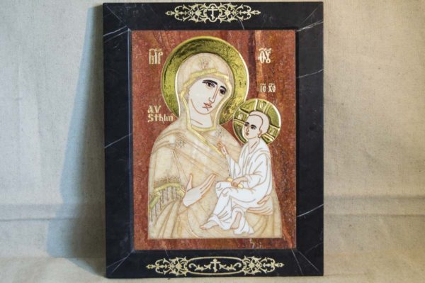 Икона Стокгольмской Божией Матери № 1-12-2 из мрамора, камня, изображение, фото 7