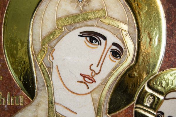 Икона Стокгольмской Божией Матери № 1-12-2 из мрамора, камня, изображение, фото 4
