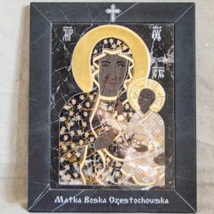 Икона Ченстоховской Божией Матери № 1-12,10 из мрамора, каталог икон, изображение, фото 1