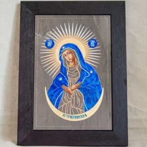 Икона Остробрамской Божией Матери № 08 из мрамора, камня, изображение, фото 5