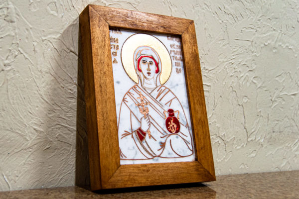 Икона Святой великомученицы Анастасии Узорешительницы № 3 из мрамора, камня, изображение, фото 2
