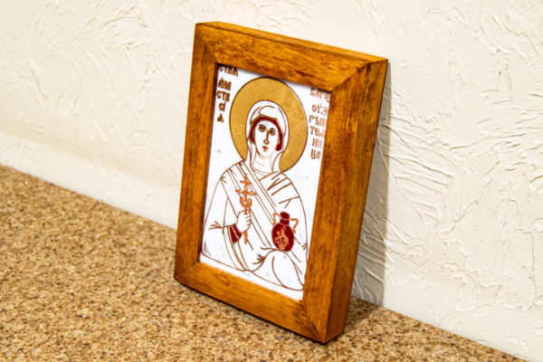 Икона Святой великомученицы Анастасии Узорешительницы № 3 из мрамора, камня, изображение, фото 1