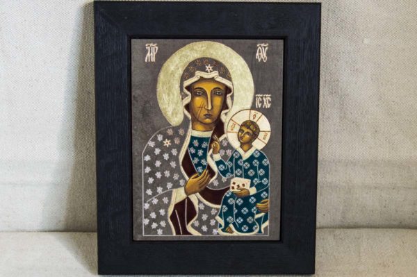 Икона Ченстоховской Божией Матери № 03 из мрамора, каталог икон, изображение, фото 3