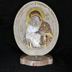 Икона Жировицкой (Жировичской) Божией Матери № 21 из мрамора, камня, изображение, фото 3