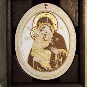 Икона Жировицкой (Жировичской) Божией Матери № п-22 из мрамора, камня, изображение, фото 3