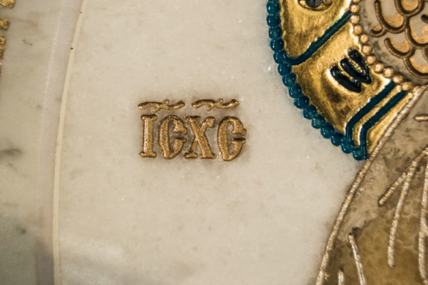Икона Жировицкой (Жировичской) Божией Матери № п-21 из мрамора, камня, изображение, фото 1