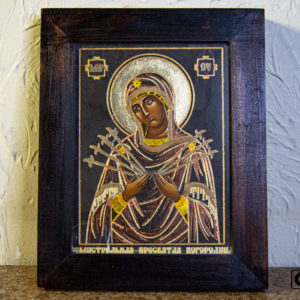 Икона Божией Матери Семистрельной № 10 из камня, камня, изображение, фото 2