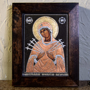 Икона Божией Матери Семистрельной № 11 из камня, камня, изображение, фото 2