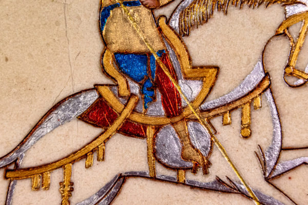 Икона Святого Георгия Победоносца № 01 из мрамора на коне, каталог, изображение, фото 3