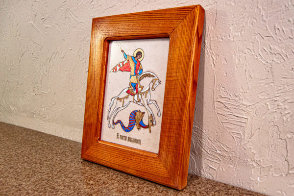 Икона Святого Георгия Победоносца № 01 из мрамора на коне, каталог, изображение, фото 12