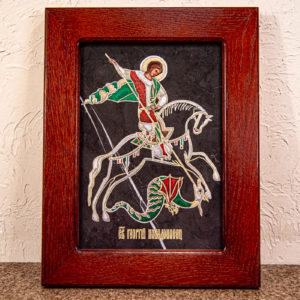 Икона Святого Георгия Победоносца № 02 из мрамора на коне, каталог, изображение, фото 15