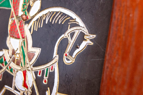 Икона Святого Георгия Победоносца № 02 из мрамора на коне, каталог, изображение, фото 3