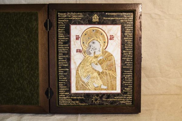 Икона Владимирской Божией Матери № 12 из мрамора, камня, от Гливи, фото 1