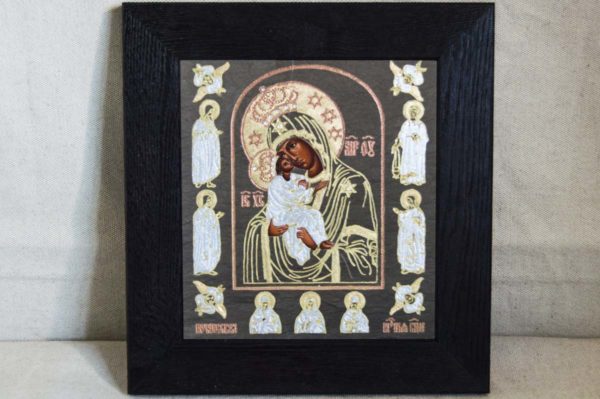 Икона Почаевской Божией Матери № 02 из мрамора, камня, изображение, фото 1