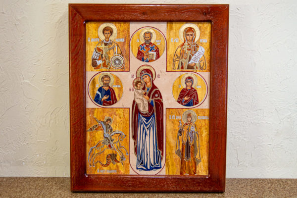 Икона Купятицкой Божией Матери из камня храмовая, аналойная икона, изображение, фото 1