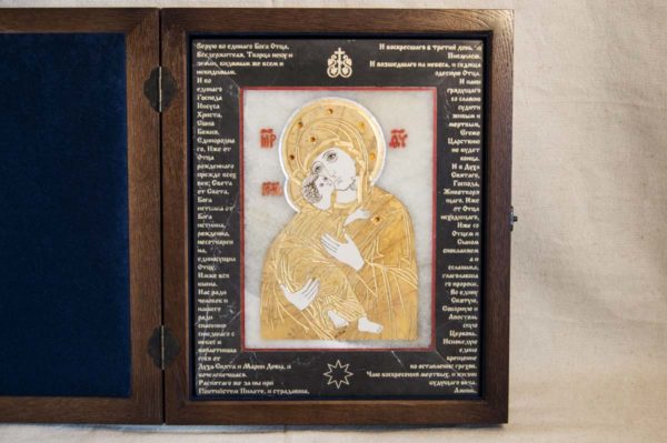 Икона Владимирской Божией Матери № 10 из мрамора, камня, от Гливи, фото 4