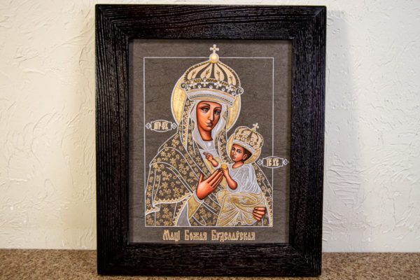 Икона Будславской Божией Матери № 3-05 из камня, каталог икон, изображение, фото 1