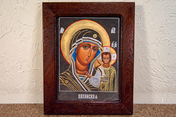 Икона Казанской Божией Матери № 44 подарочная из мрамора, камня, от Гливи, фото 1