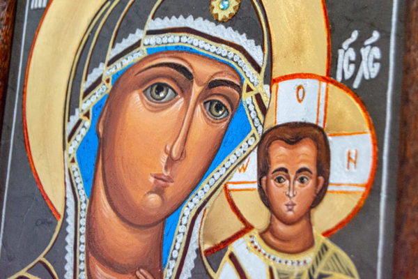 Икона Казанской Божией Матери № 44 подарочная из мрамора, камня, от Гливи, фото 10