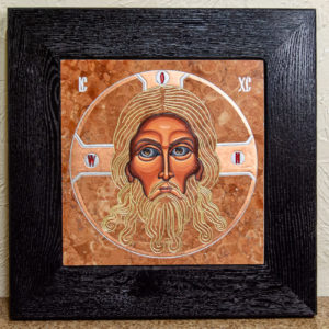 Икона Иисуса Христа - Спас Нерукотворный № 3-2 из мрамора, изображение, фото 1