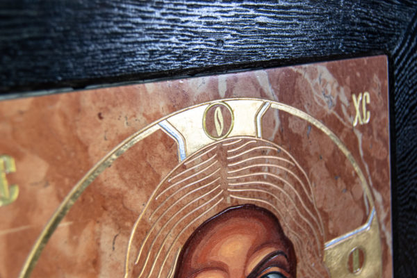 Икона Иисуса Христа - Спас Нерукотворный № 3-3 из мрамора, изображение, фото 5