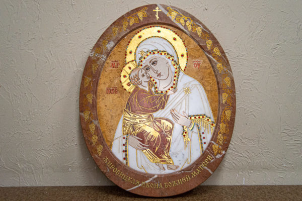 Икона Жировицкой (Жировичской) Божией Матери № 1.20-12 из мрамора, камня, изображение, фото 1