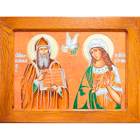 Икона Святых Саавы и Ирины № 01 из мрамора, интернет магазин икон, изображение, фото 16